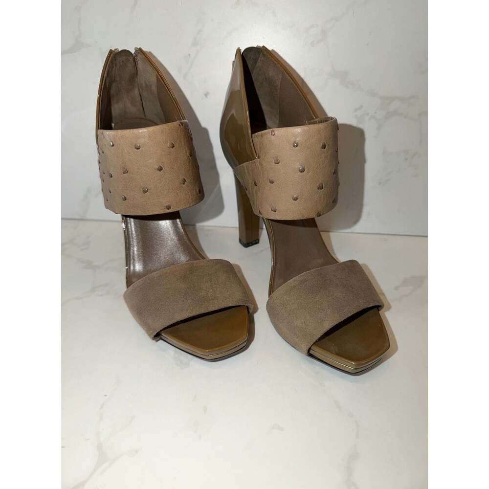 Gucci Taupe Brown Open-Toe Heels